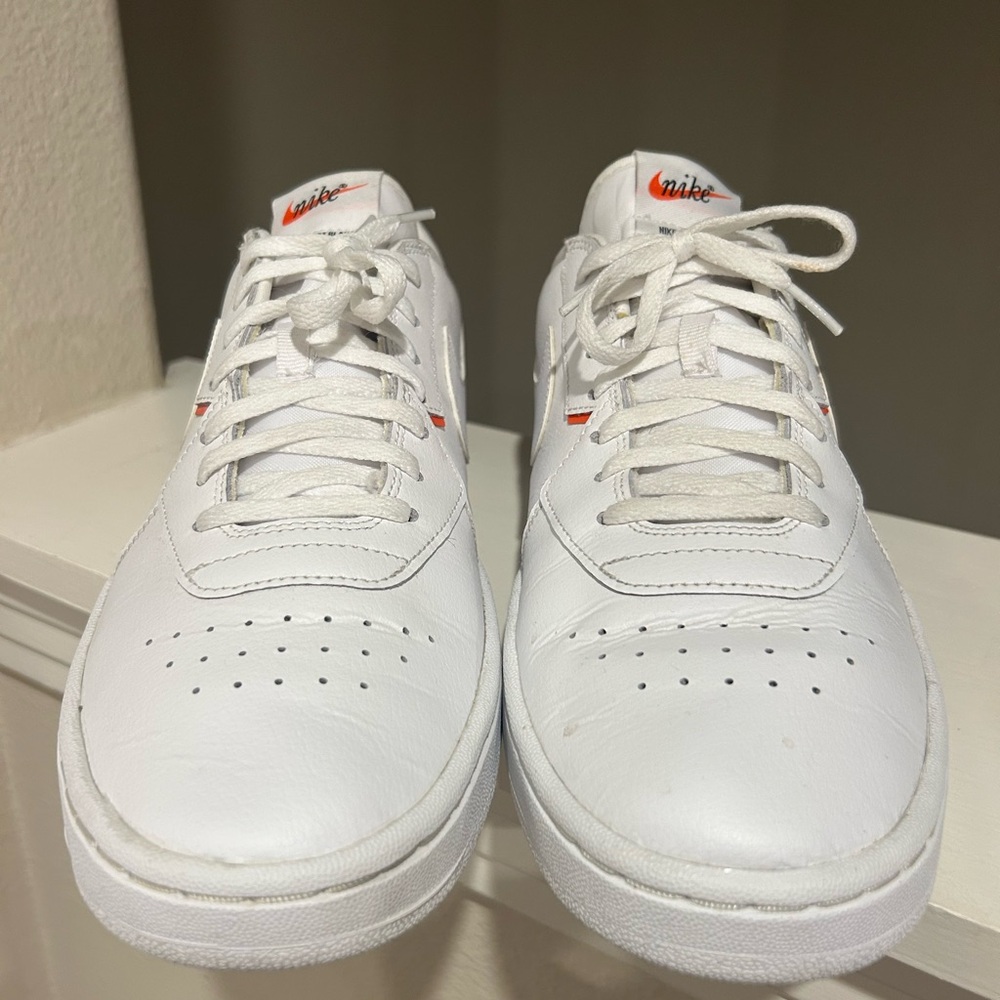 Nike Women White Orange CI0808-100 Court Blanc Athletic Sneakers Shoes Size 11 - Picture 8 of 9
